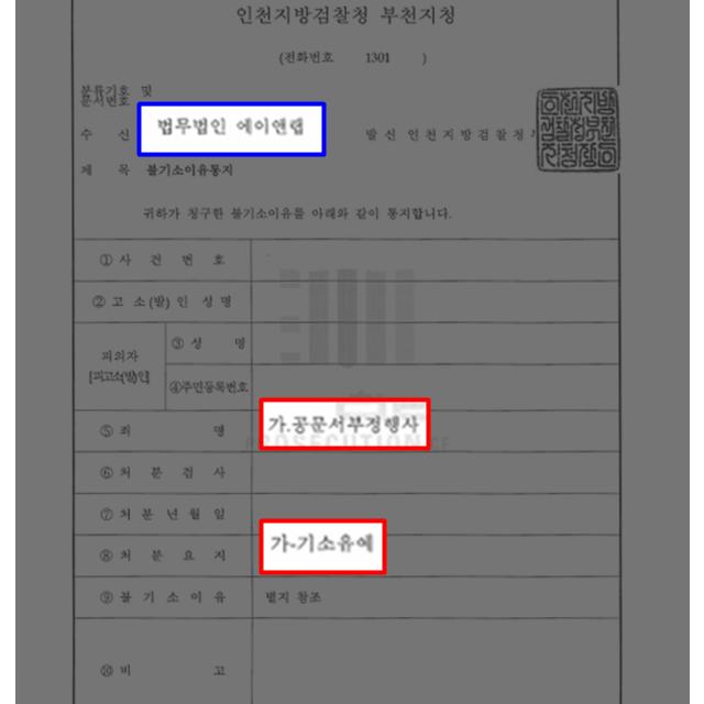 타인의 명의로 발급된 공문서를 부정 행사한 의뢰인 변호하여 기소유예 선처 이끌어내