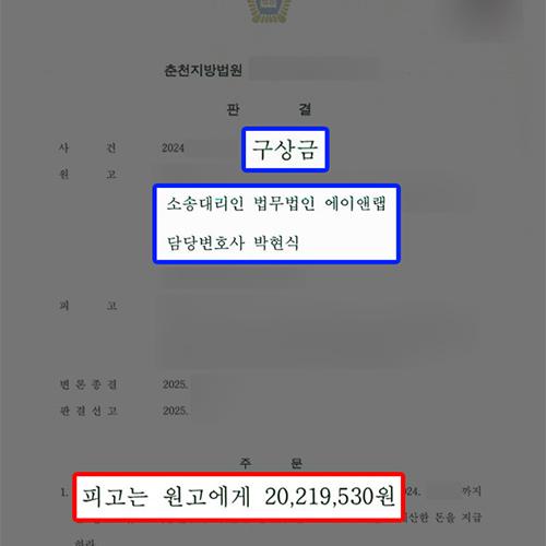 [구상금청구]기혼자임을 숨기고 부정행위 종용한 유부남 상대로 구상금 청구해 전액 인용 성공